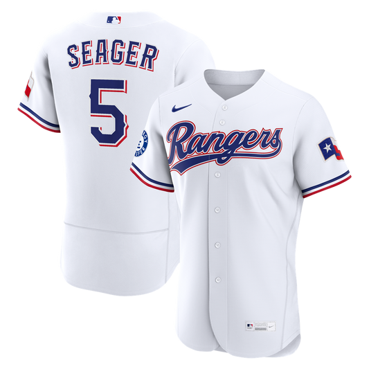 Texas Rangers Corey Seager Nike Home Authentic Sponsor Patch Jersey - White