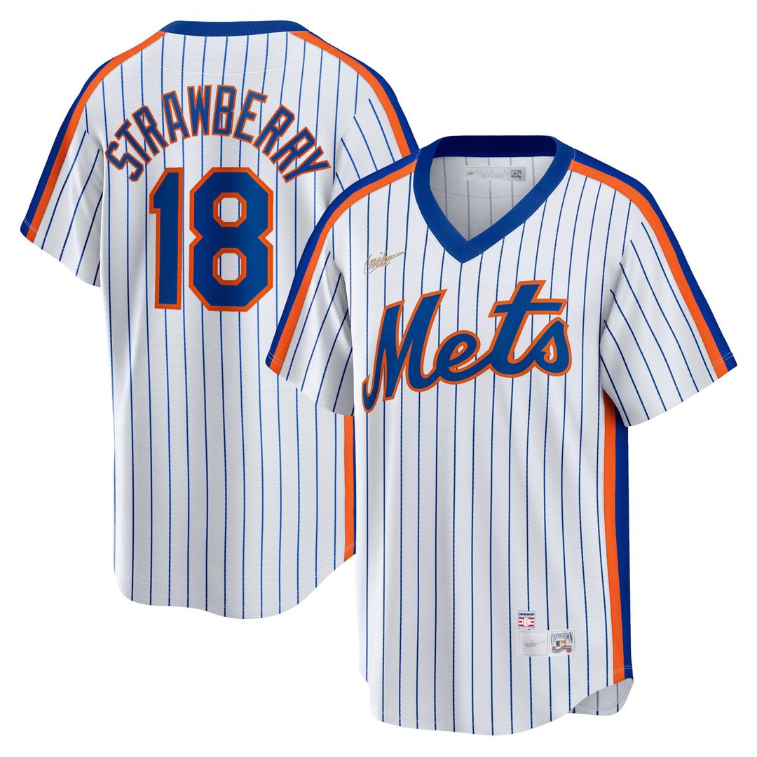 New York Mets Darryl Strawberry Nike Home Cooperstown Player Jersey - White