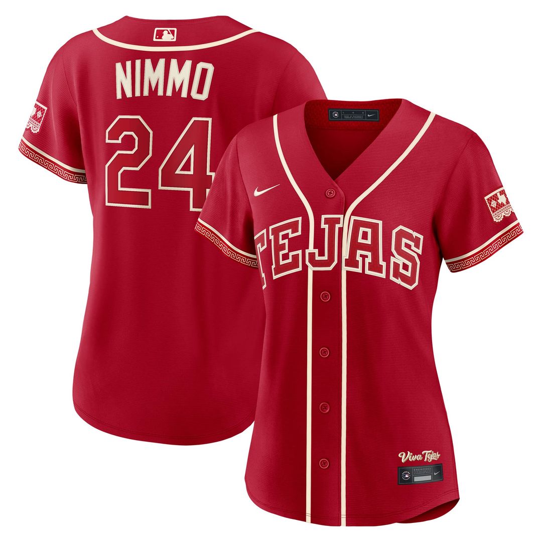 Texas Rangers Brandon Nimmo Nike Women's 2026 City Connect Stadium Jersey - Red