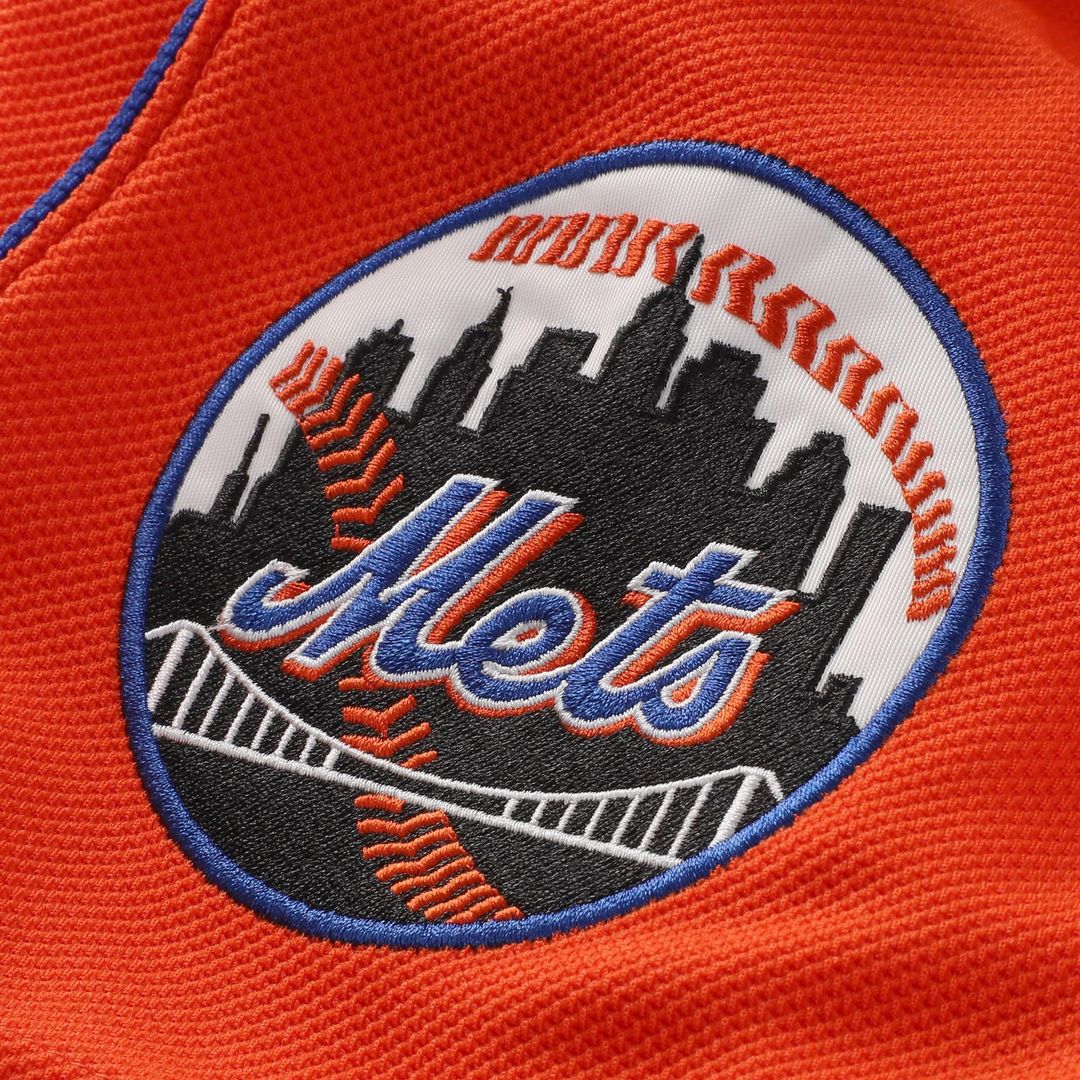 New York Mets Mike Piazza Mitchell & Ness Cooperstown Mesh Batting Practice Button-Up Jersey - Orange