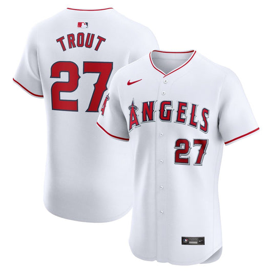 Los Angeles Angels Mike Trout Nike Home Elite Jersey - White