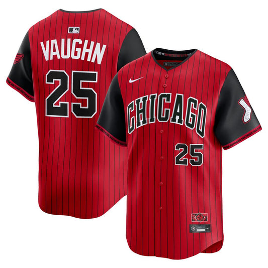 Chicago White Sox Andrew Vaughn Nike 2025 City Connect Limited Jersey - Red/Black