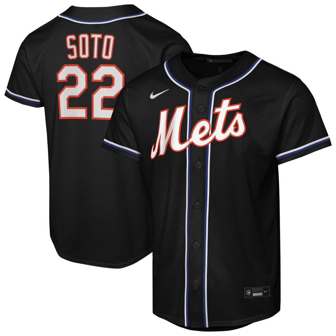 New York Mets Juan Soto Nike Youth Fashion Replica Jersey - Black