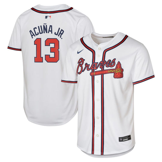 Atlanta Braves Ronald Acuña Jr. Nike Youth Home Limited Jersey - White