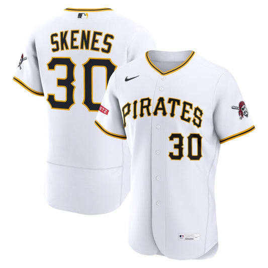 Pittsburgh Pirates Paul Skenes Nike Home Authentic Sponsor Patch Jersey - White