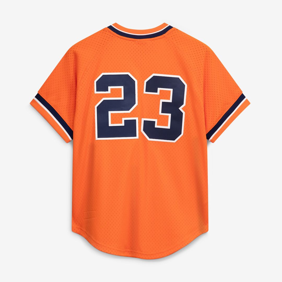 Detroit Tigers Kirk Gibson Mitchell & Ness Cooperstown Mesh Batting Practice Button-Up Jersey - Orange