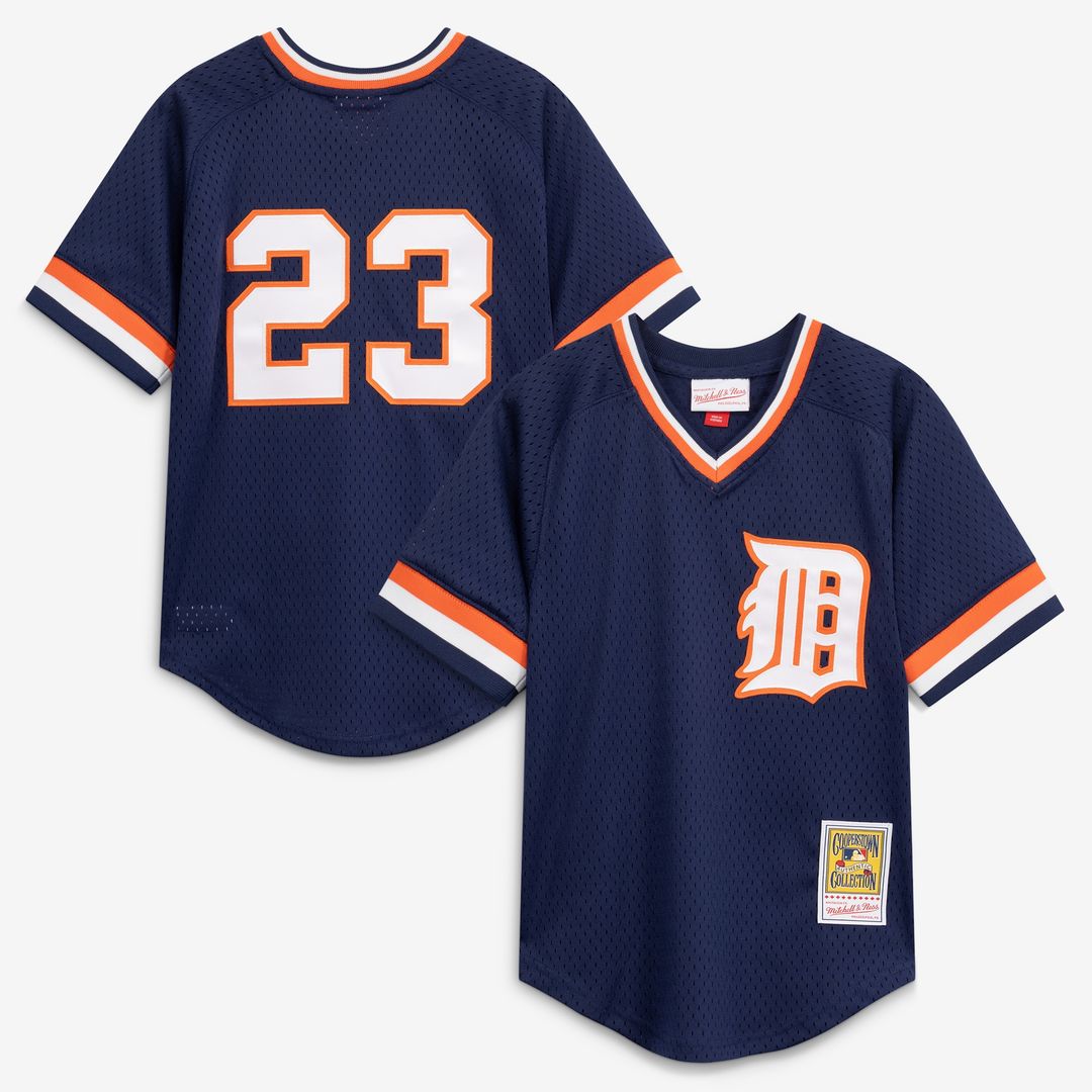 Detroit Tigers Kirk Gibson Mitchell & Ness Youth Cooperstown Mesh Batting Practice Jersey - Navy