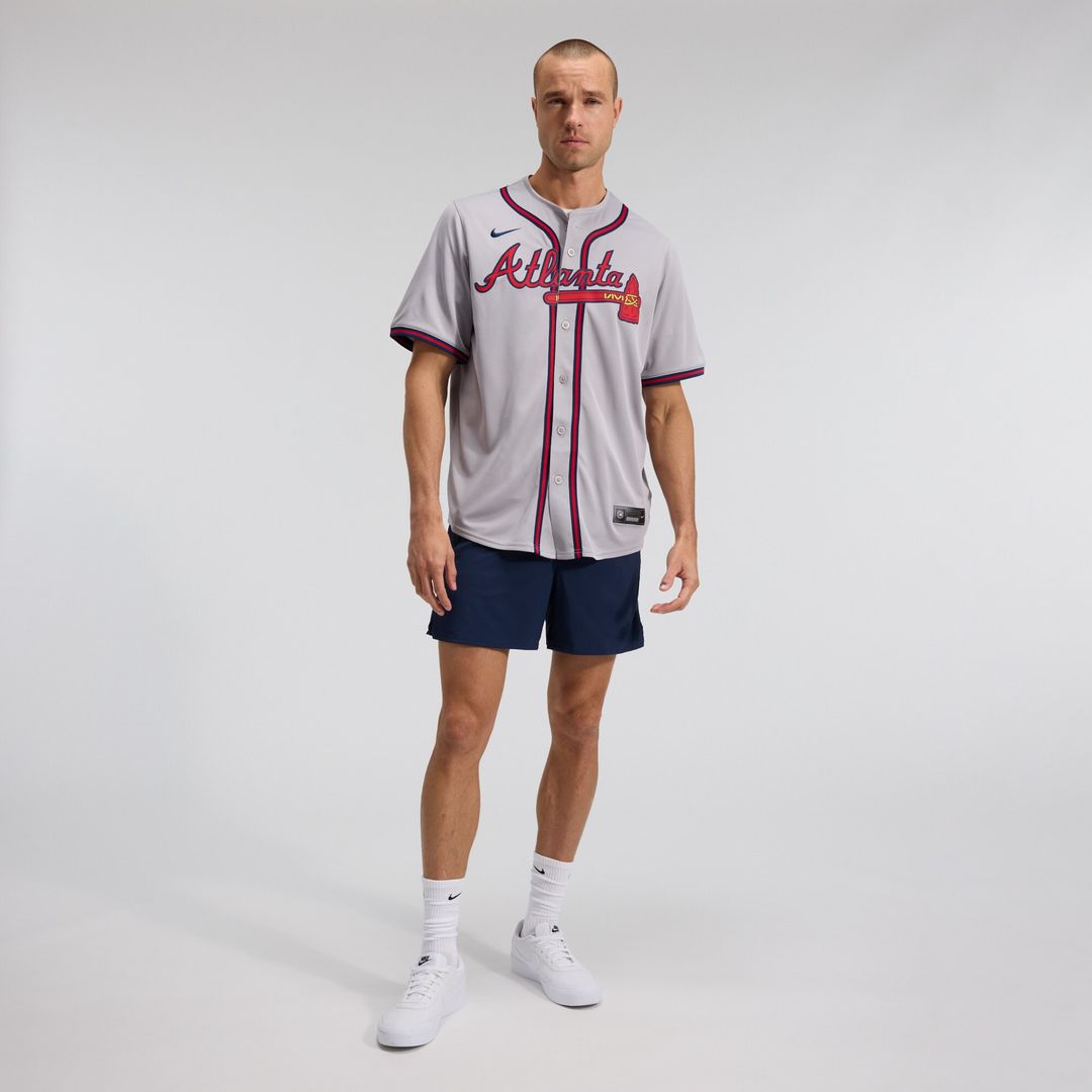 Atlanta Braves Ozzie Albies Nike Road Limited Jersey - Gray