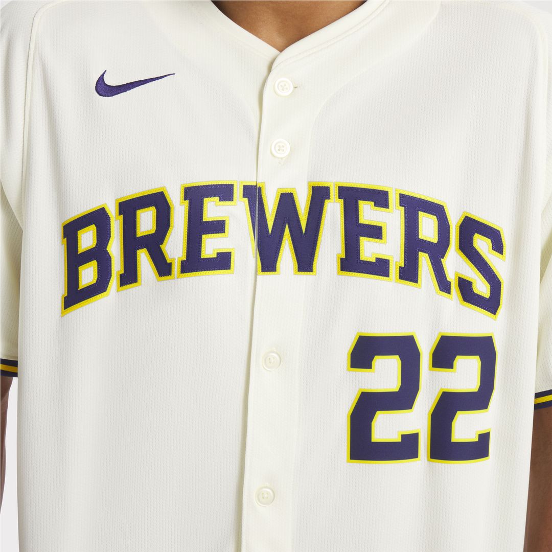 Milwaukee Brewers Christian Yelich Nike Home Limited Jersey - Cream