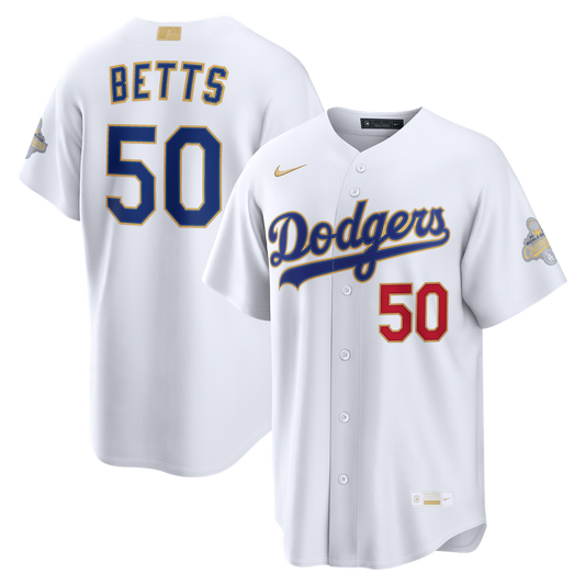 Los Angeles Dodgers Mookie Betts Nike 2026 Gold Collection Stadium Jersey - White