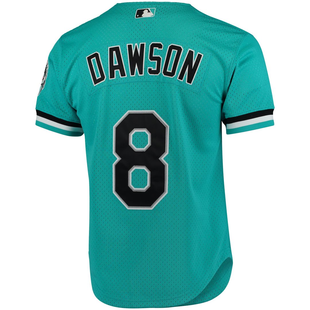 Andre Dawson Florida Marlins Mitchell & Ness Cooperstown Mesh Batting Practice Button-Up Jersey - Teal