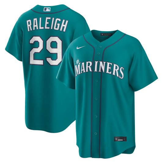 Seattle Mariners Cal Raleigh Nike Alternate Replica Jersey - Teal