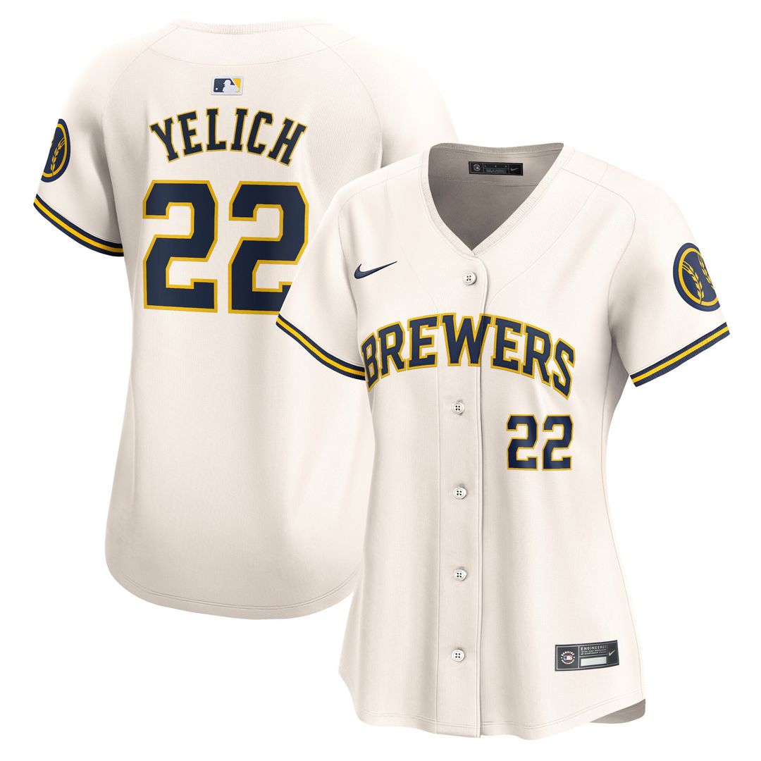 Milwaukee Brewers Christian Yelich Nike Women's Home Limited Jersey - Cream