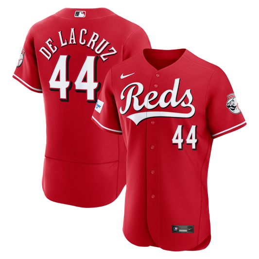 Cincinnati Reds Elly De La Cruz Nike Alternate Authentic Sponsor Patch Jersey - Red