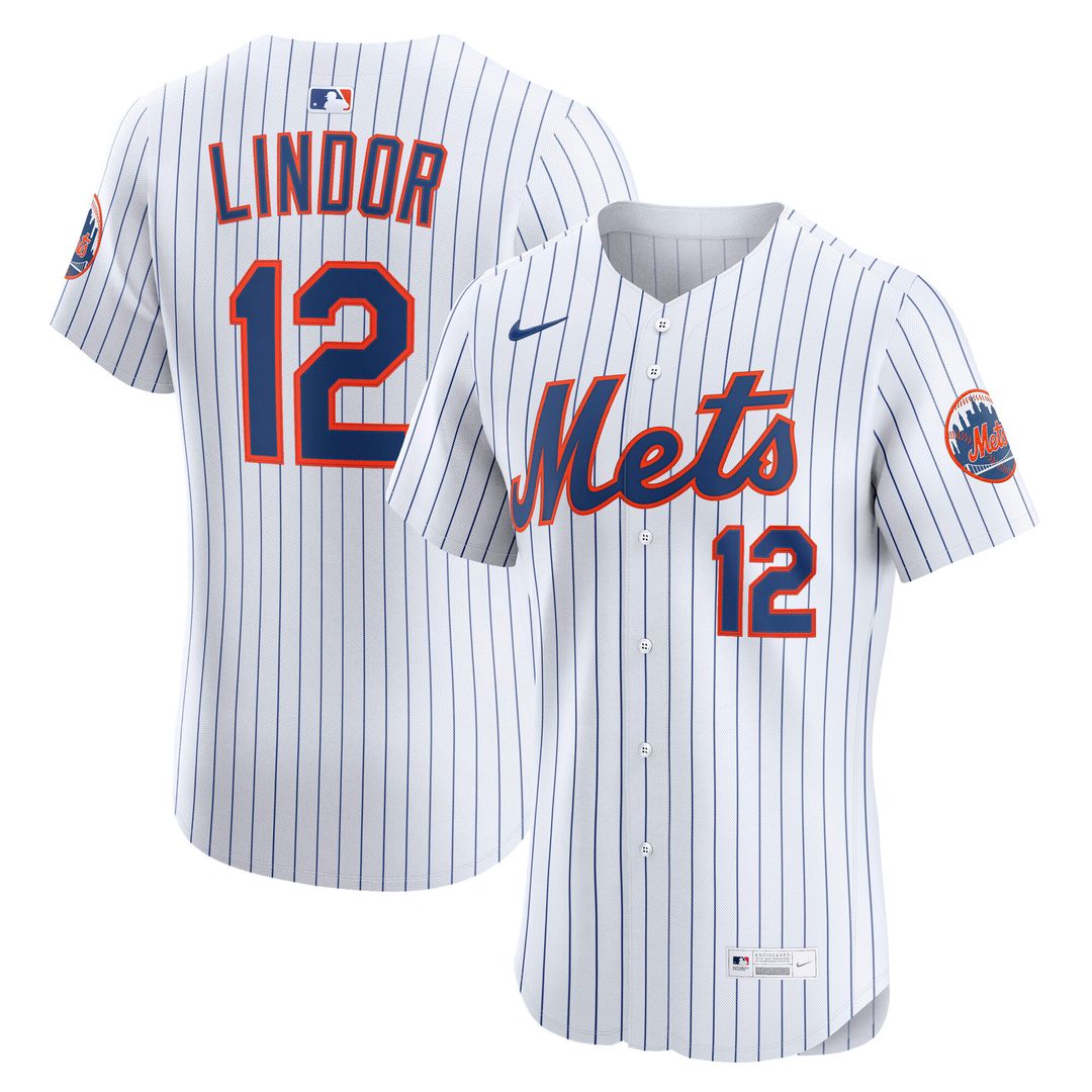 New York Mets Francisco Lindor Nike Home Elite Jersey - White