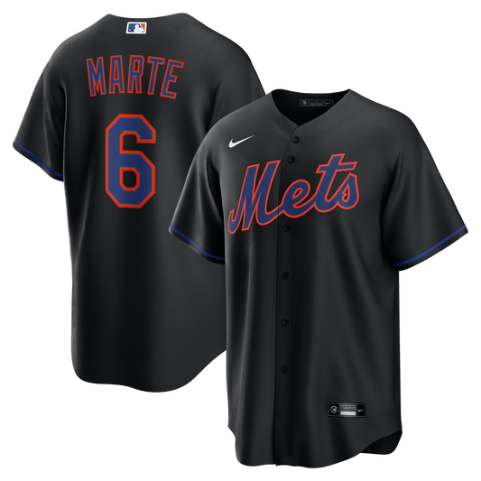 New York Mets Starling Marte Nike Alternate Replica Jersey - Black