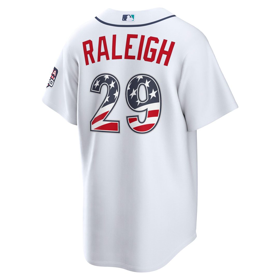 Seattle Mariners Cal Raleigh Nike USA 250 Fourth of July Home Stadium Jersey - White