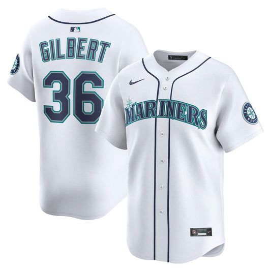Seattle Mariners Logan Gilbert Nike Home Limited Jersey - White