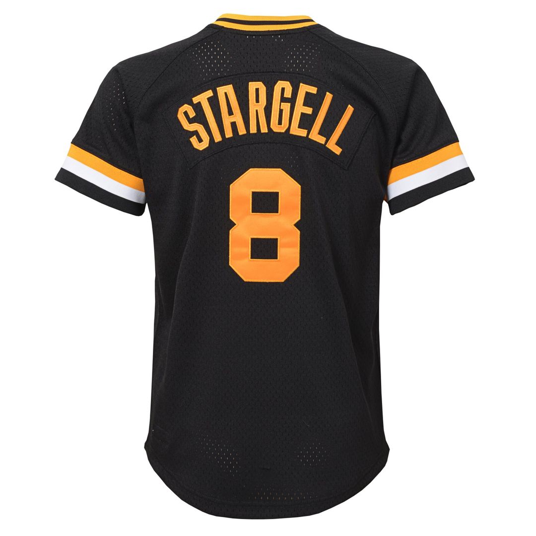 Pittsburgh Pirates Willie Stargell Mitchell & Ness Youth Cooperstown Mesh Batting Practice Jersey - Black