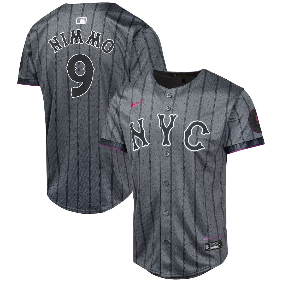 New York Mets Brandon Nimmo Nike Youth 2024 City Connect Limited Jersey - Graphite
