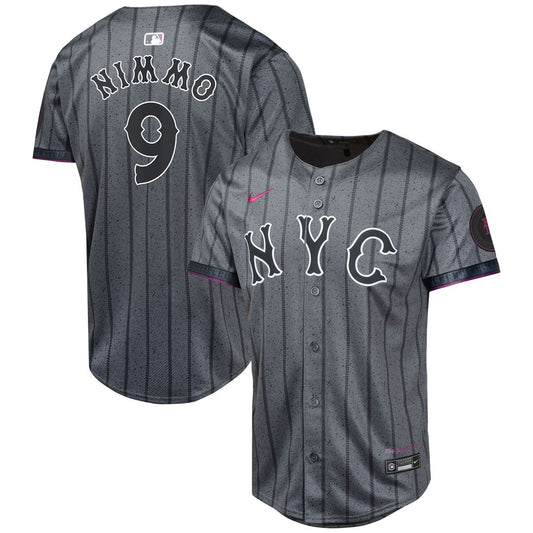 New York Mets Brandon Nimmo Nike Youth 2024 City Connect Limited Jersey - Graphite
