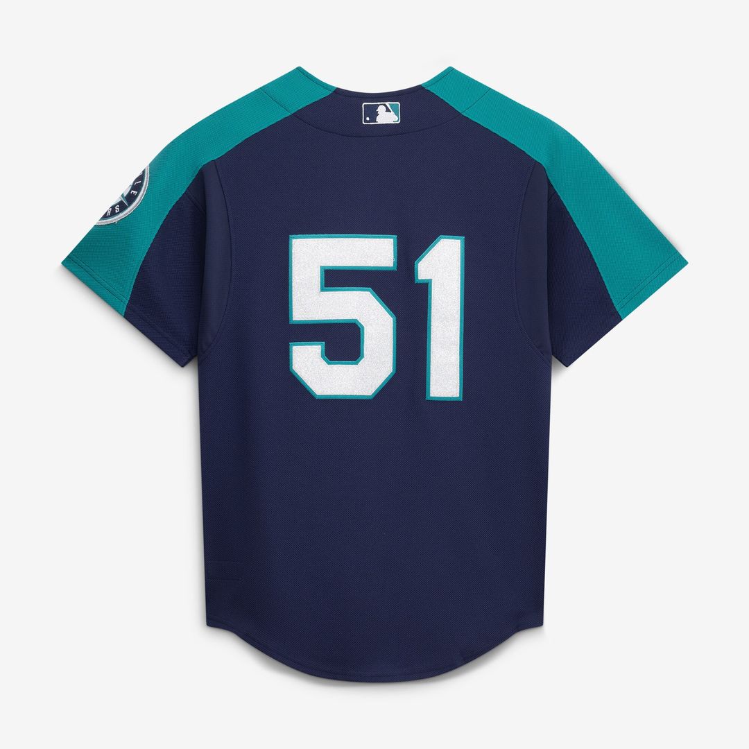 Seattle Mariners Ichiro Suzuki Mitchell & Ness 2006 Cooperstown Mesh Batting Practice Button-Up Jersey - Navy