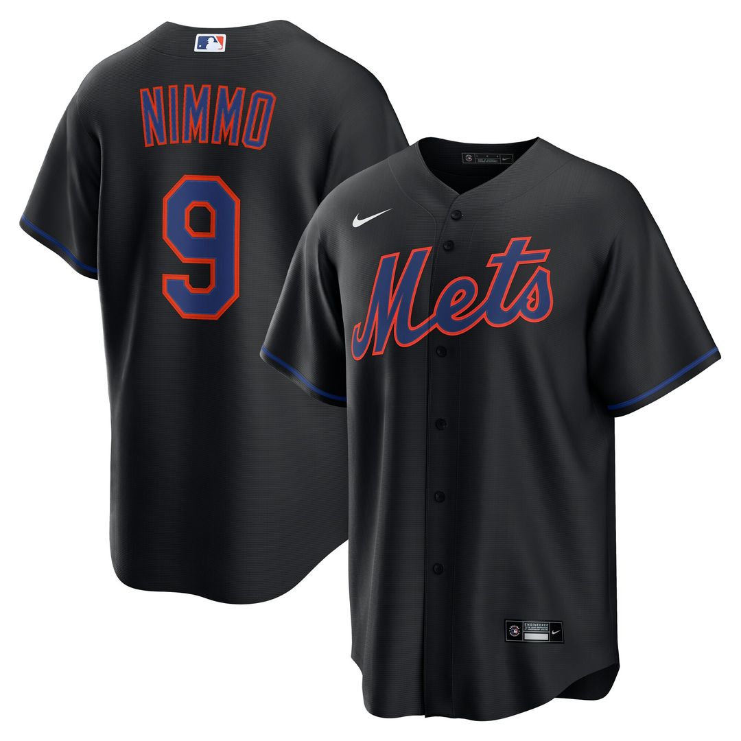 New York Mets Brandon Nimmo Nike Alternate Replica Jersey - Black