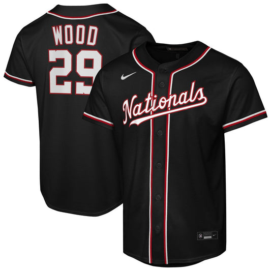 Washington Nationals James Wood Nike Youth Fashion Replica Jersey - Black