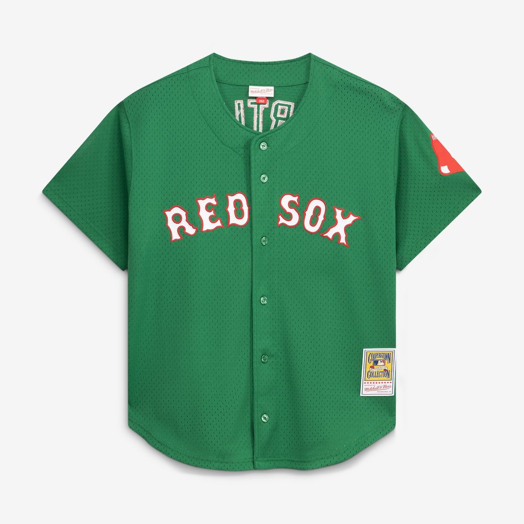 Boston Red Sox David Ortiz Mitchell & Ness Cooperstown Mesh Batting Practice Button-Up Jersey - Red
