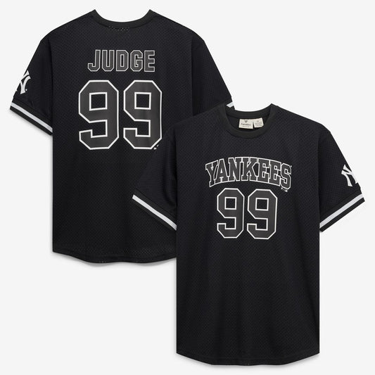 New York Yankees Aaron Judge Fanatics Big & Tall Heavyweight Mesh Jersey - Black/White