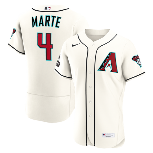 Arizona Diamondbacks Ketel Marte Nike Home Authentic Sponsor Patch Jersey - Cream