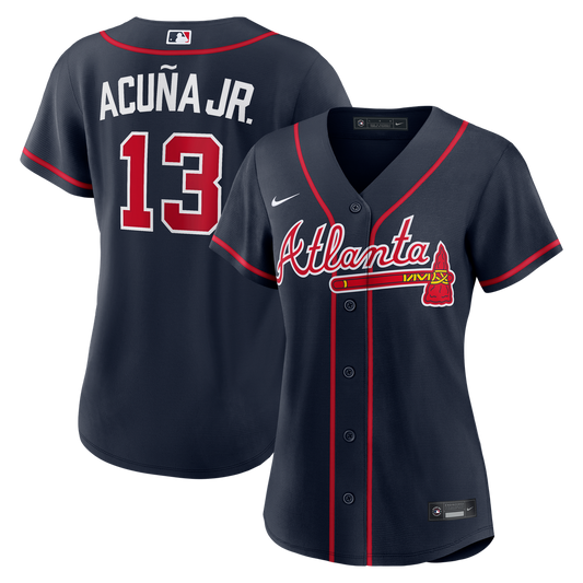Atlanta Braves Ronald Acuña Jr. Nike Women's Alternate Replica Jersey - Navy