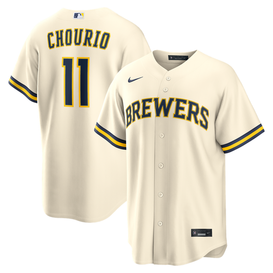 Milwaukee Brewers Jackson Chourio Nike Home Replica Jersey - Cream