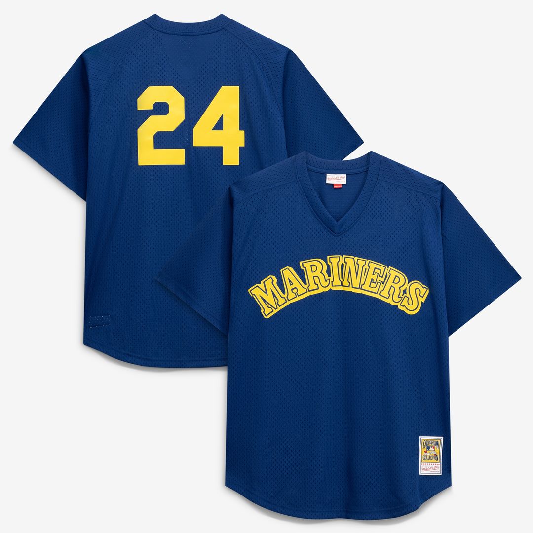 Seattle Mariners Mitchell & Ness Big & Tall Cooperstown Mesh Batting Practice Jersey - Navy