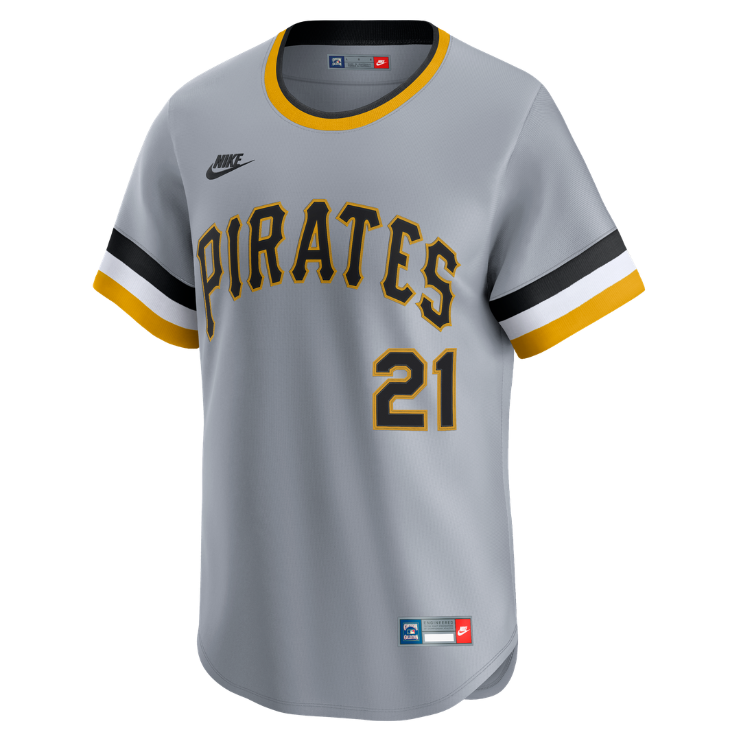 Pittsburgh Pirates Roberto Clemente Nike Throwback Cooperstown Limited Jersey - Gray