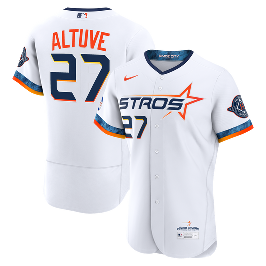 Houston Astros Jose Altuve Nike City Connect Authentic Sponsor Patch Jersey - White