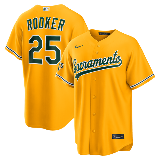 Athletics Brent Rooker Nike Alternate Stadium Jersey - Gold