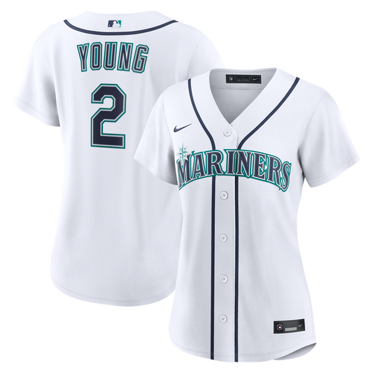 Seattle Mariners Cole Young Nike Women's Home Replica Jersey - White