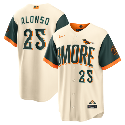 Baltimore Orioles Pete Alonso Nike 2026 City Connect Stadium Jersey - Cream