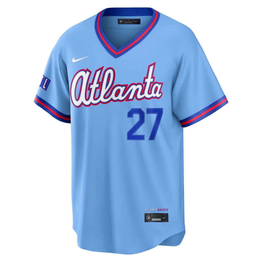 Atlanta Braves Austin Riley Nike 2026 City Connect Stadium Jersey - Powder Blue