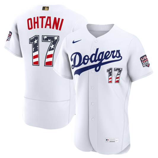 Los Angeles Dodgers Shohei Ohtani Nike USA 250 Fourth of July Home Authentic Jersey - White