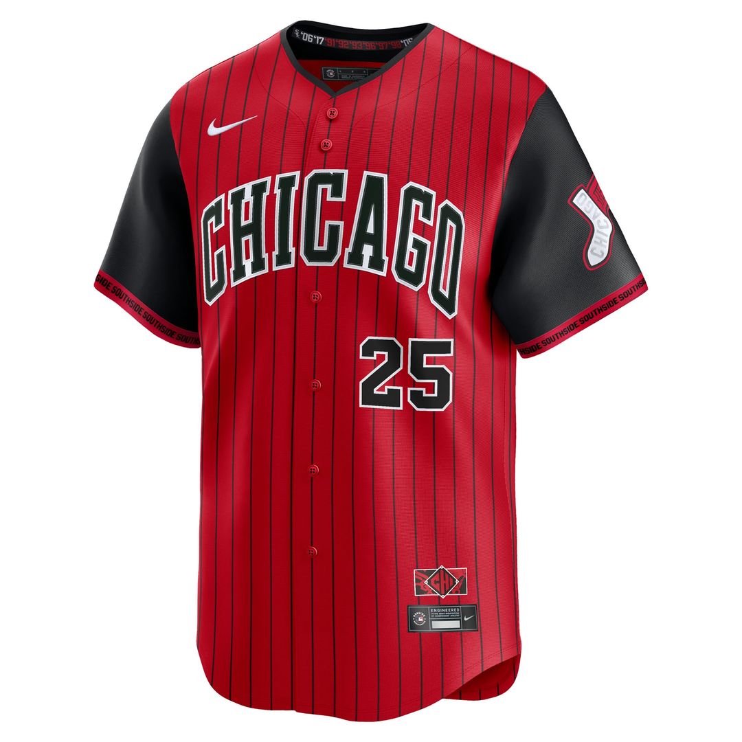 Chicago White Sox Andrew Vaughn Nike 2025 City Connect Limited Jersey - Red/Black