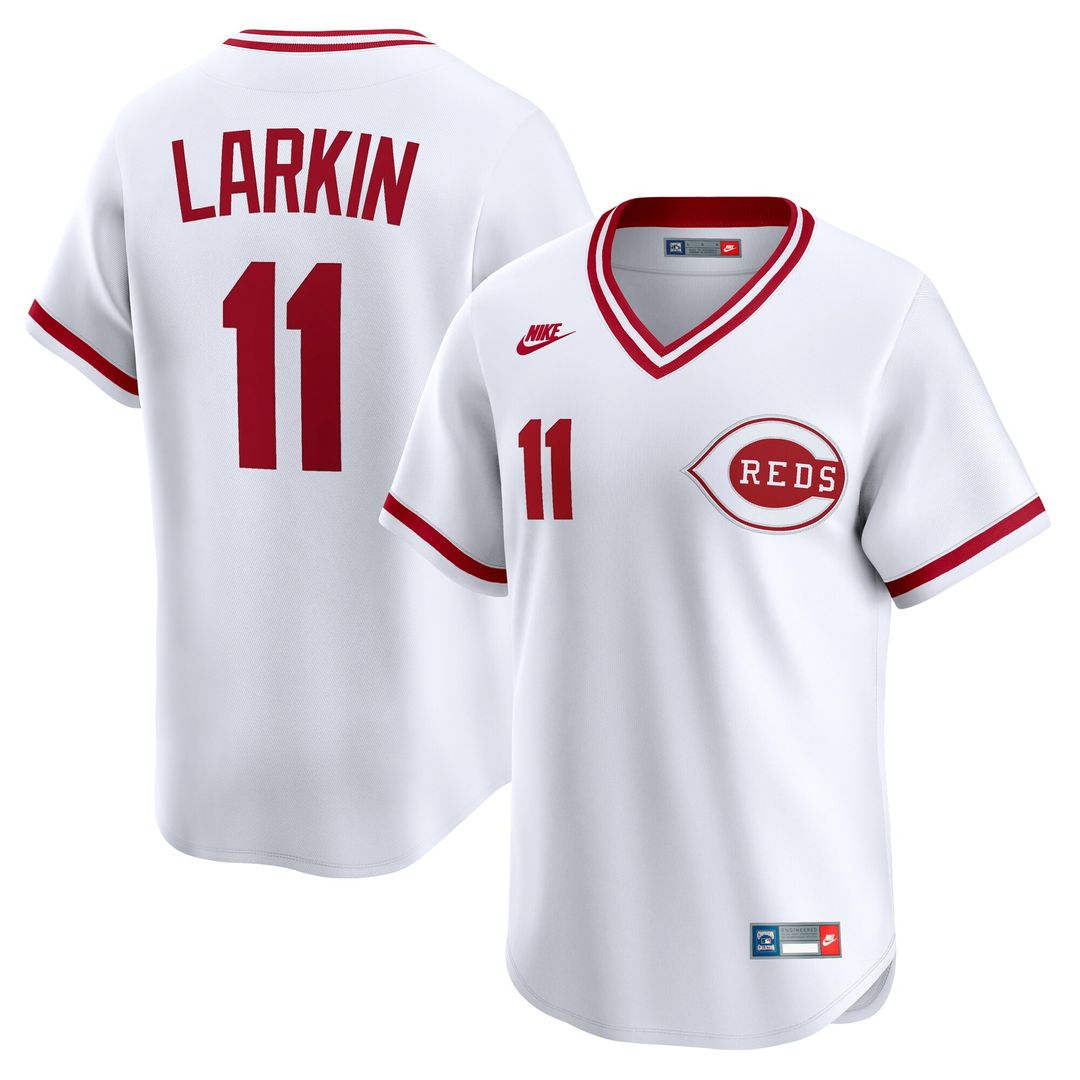 Cincinnati Reds Barry Larkin Nike Throwback Cooperstown Limited Jersey - White
