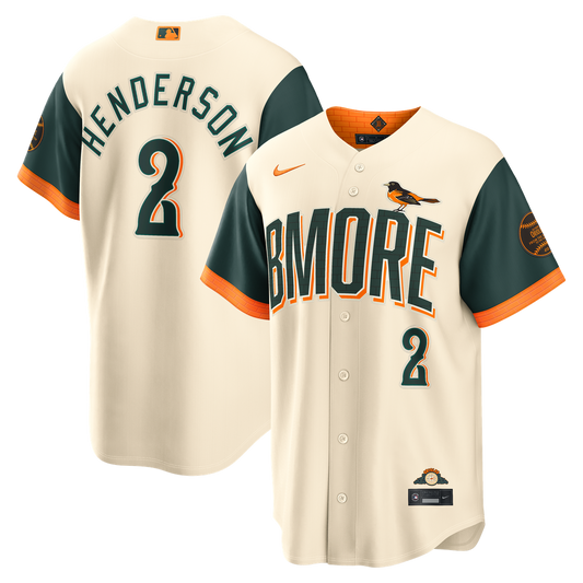 Baltimore Orioles Gunnar Henderson Nike 2026 City Connect Stadium Jersey - Cream