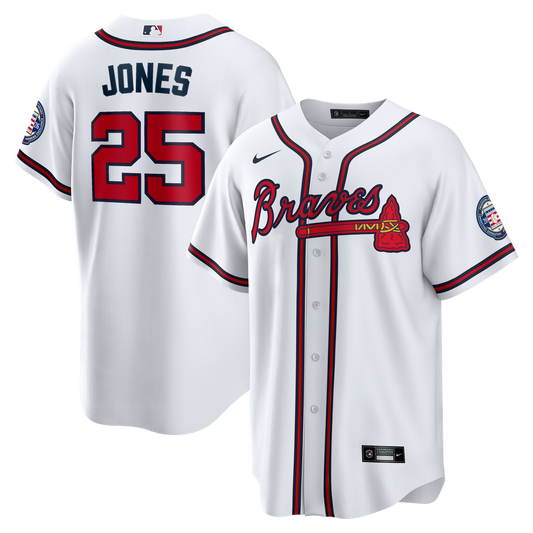 Atlanta Braves Andruw Jones Nike Home Replica 2026 Hall of Fame Patch Jersey - White