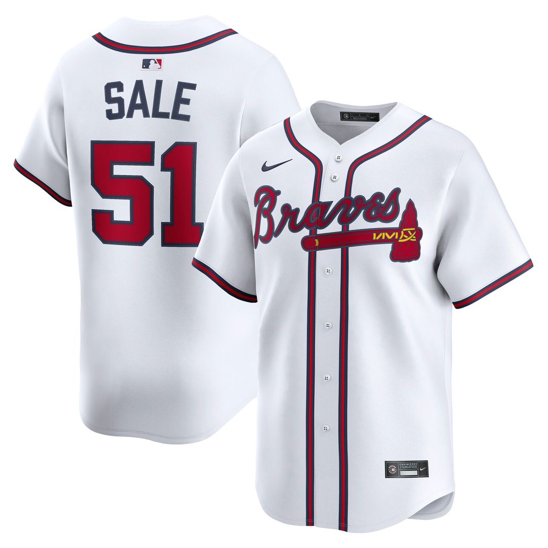 Atlanta Braves Chris Sale Nike Home Limited Jersey - White