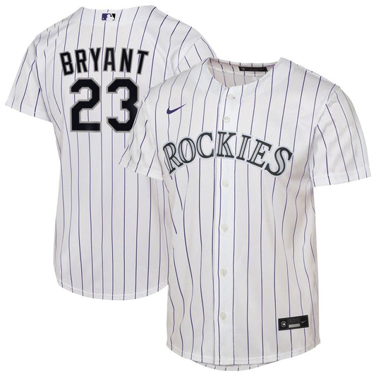 Colorado Rockies Kris Bryant Nike Youth Home Replica Jersey - White
