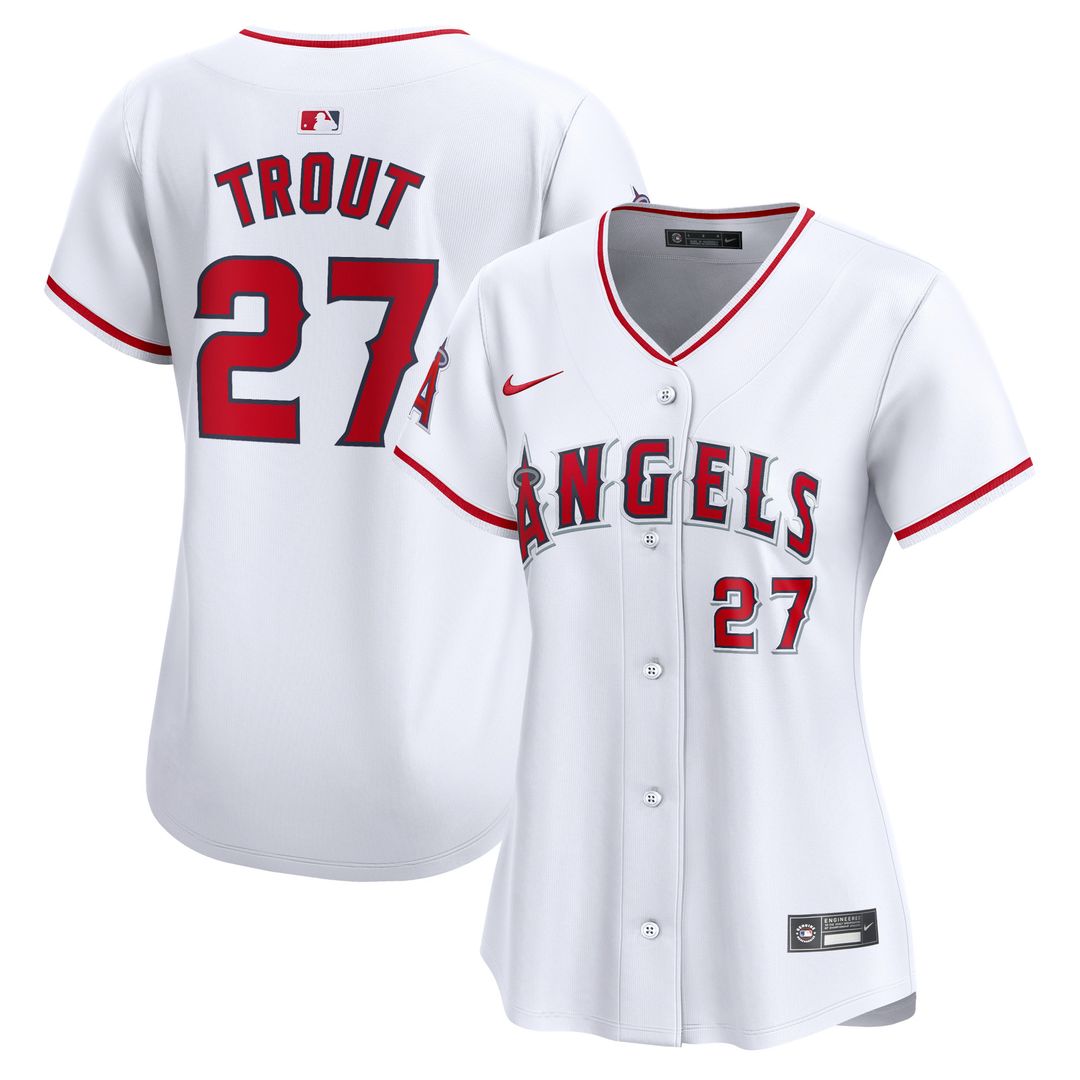 Los Angeles Angels Mike Trout Nike Women's Home Limited Jersey - White