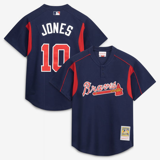 Atlanta Braves Chipper Jones Mitchell & Ness Authentic Batting Practice Jersey - Navy