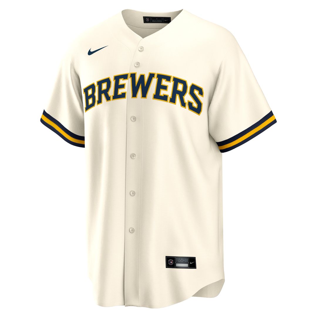 Milwaukee Brewers Christian Yelich Nike Home Replica Jersey - Cream